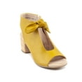 thumbnail image 1 of GOOD CHOICE Womens Yellow Bow Accent Padded Kimora Round Toe Block Heel Zip-Up Slingback Sandal 9, 1 of 4