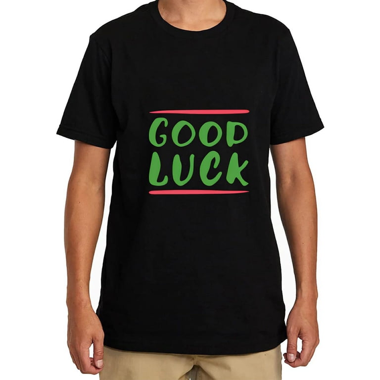 GOOD LUCK Round Neck Shirt Black 2X-Large - Walmart.com