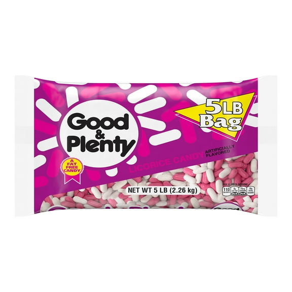 GOOD & PLENTY Licorice Flavored Candy, Fat Free, 80 oz, Bulk Bag