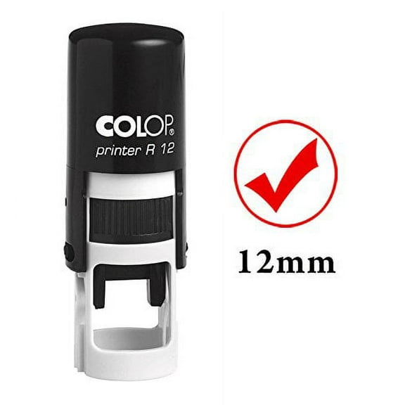 GOOD Self Inking Mini Rubber Stamp Colop Round Decorative Teachers Stamps 12mm