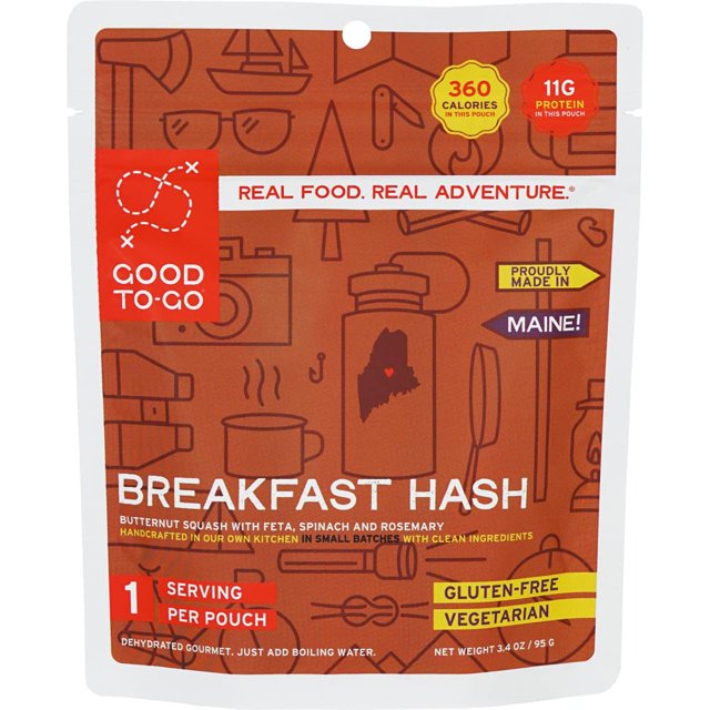 GOOD TOGO Breakfast Hash Camping Food, Backpacking Food (Single