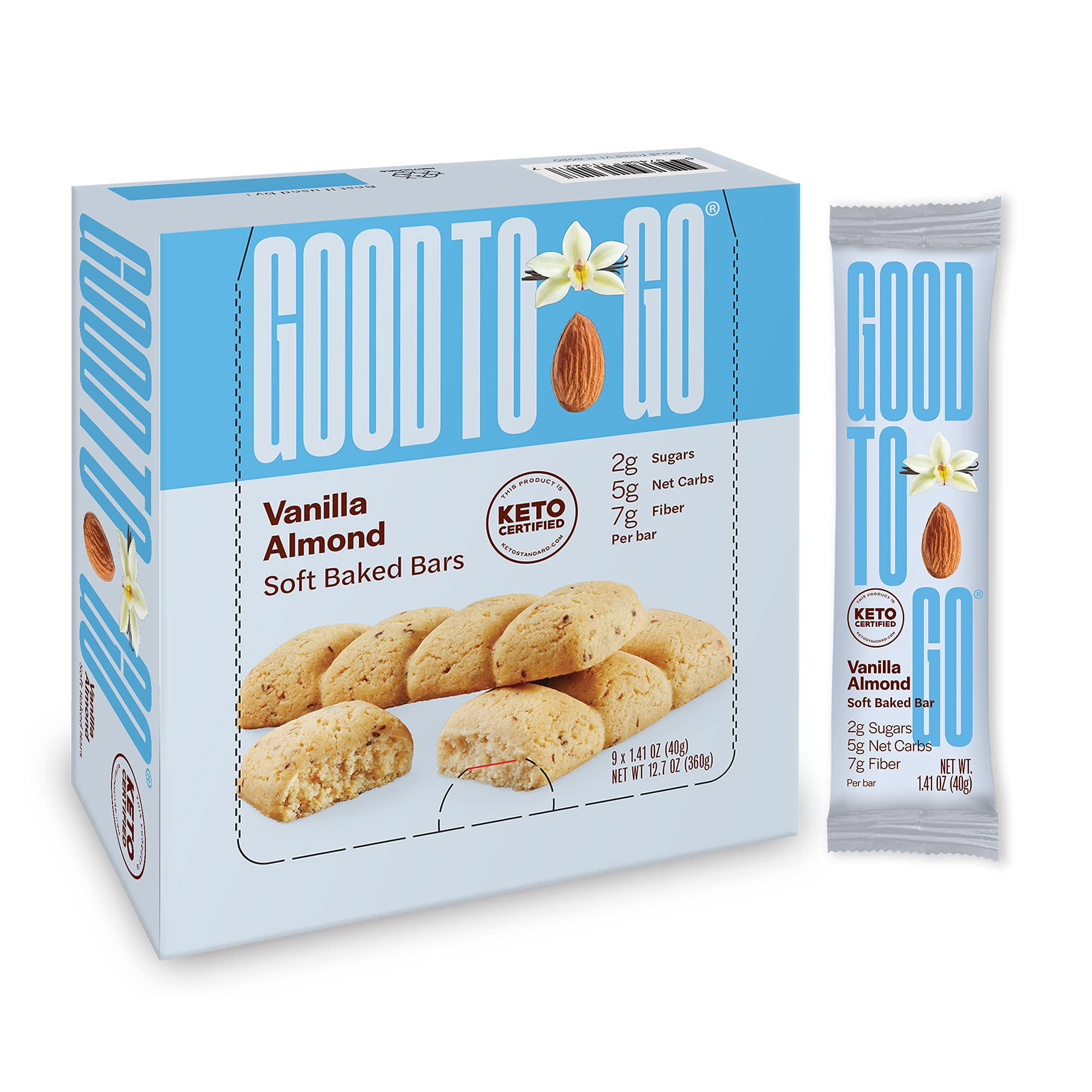 GOOD TO GO Soft CI30 Baked Bars Vanilla Almond, 9 Pack glutenfree