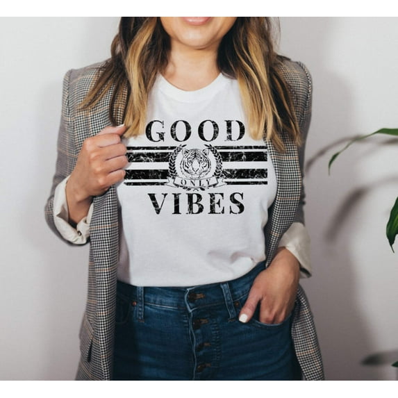 GOOD VIBES Graphic Short sleeve T-Shirt