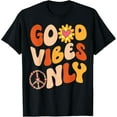 thumbnail image 1 of GOOD VIBES ONLY PEACE LOVE 60s 70s Tie Dye Groovy Hippie T-Shirt, 1 of 4