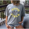 thumbnail image 1 of GOOD VIBES SMILEY FACE Garment Dyed Graphic T-Shirt, 1 of 5