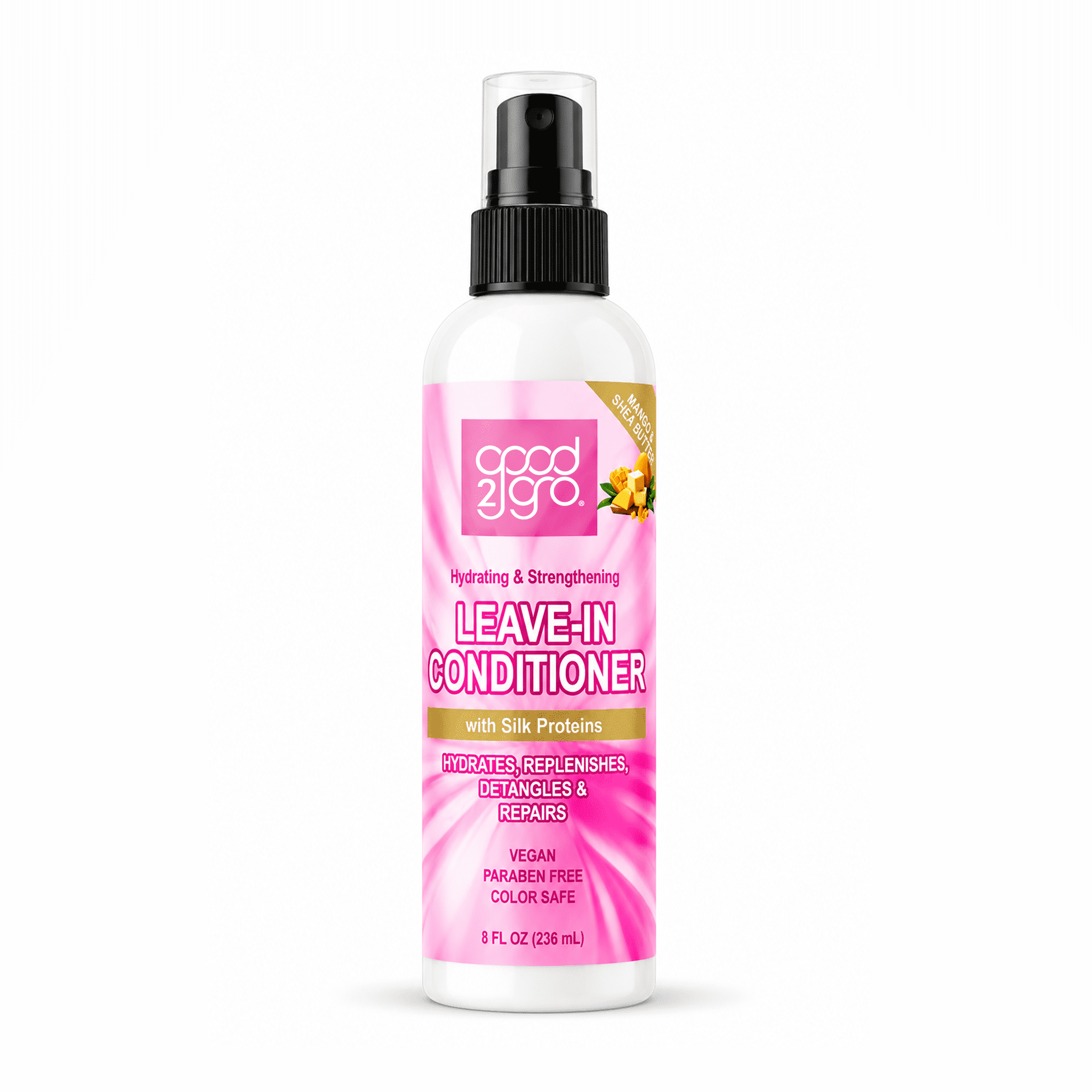 GOOD2GRO Hydrating & Strengthening Leave-In Conditioner - 8oz | Moisturizes, Detangles, Repairs & Restores for Fuller Hair | Vegan & Cruelty-Free
