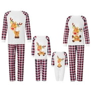 CAITZR Qiylii Family Matching Christmas Pajamas Set Long Sleeve Sleepwear Nightwear For Couples Kids Baby