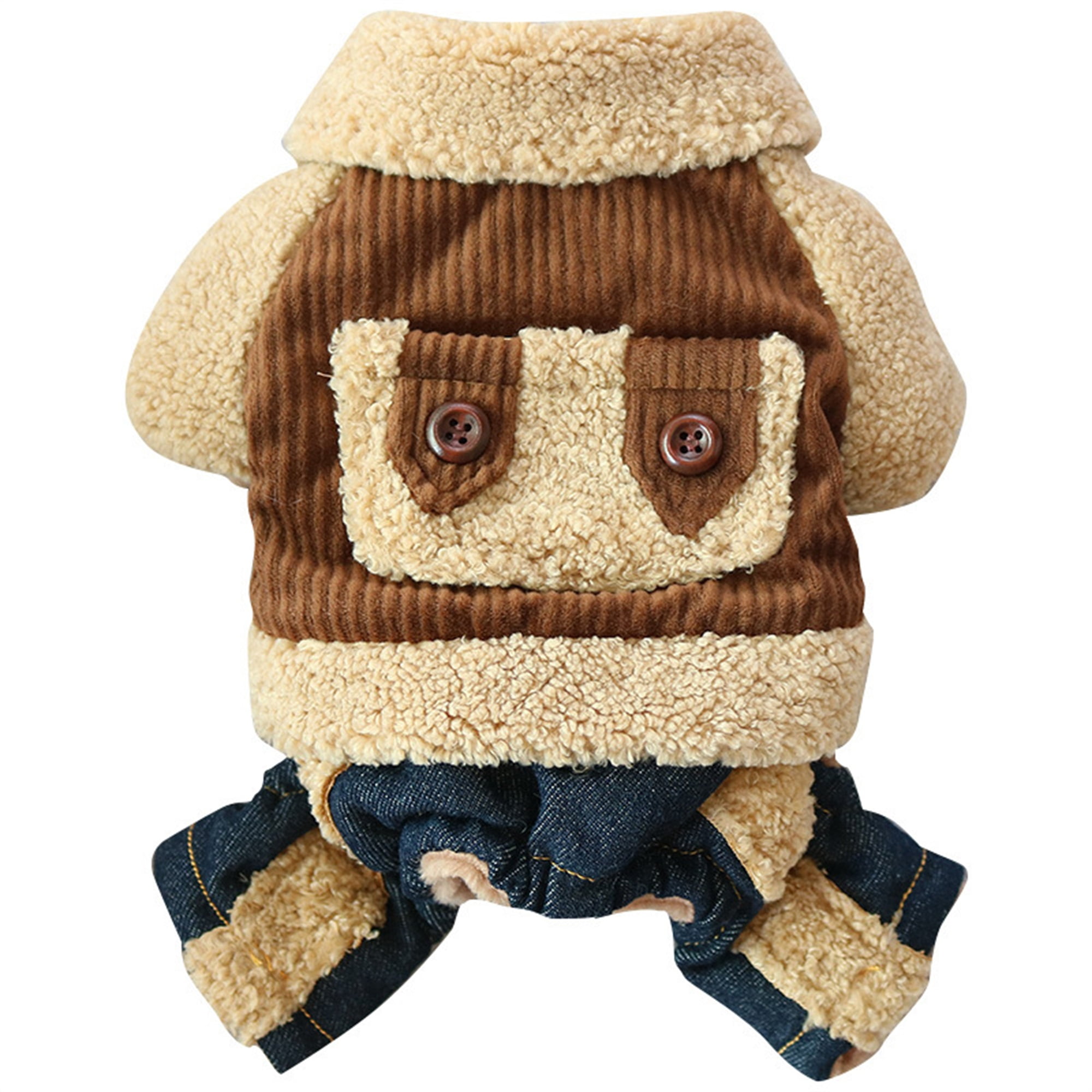 GOODLUCKY Dog Fleece Jacket Warm Button Dog Coat Winter Clothes for ...