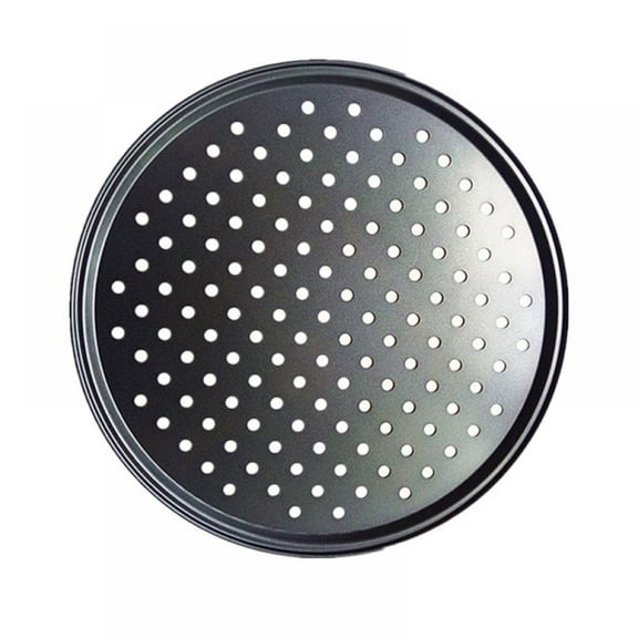 GOODLY 12" DIY Breathable Baking Tray Pan Perforated Carbon Steel Non-stick Pizza Bake Serving Plate