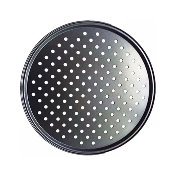 GOODLY 12" DIY Breathable Baking Tray Pan Perforated Carbon Steel Non-stick Pizza Bake Serving Plate