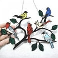 thumbnail image 1 of GOODLY Multicolor Birds on a Wire High Stained Suncatcher Window Panel Bird Series Ornaments Pendant Colorful bird Home Decoration Gift, 1 of 8