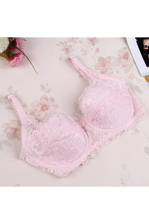 Women Lace Floral Lingerie Underwired Push Up Bra B Cups Bralette