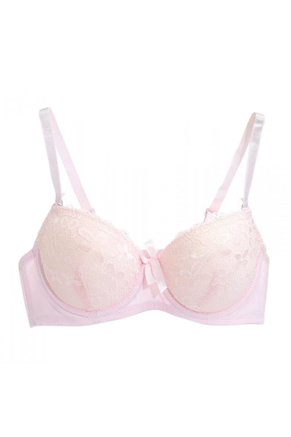 Women Sexy Lace Lingerie Seamless Anti-light Breathable Thin Underwear Adjustable Push-up Bra Plus Size,Pink,38B