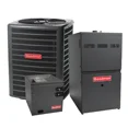 thumbnail image 1 of GOODMAN 2 TON 14.5 SEER2 AC & 80% AFUE 60K BTU GAS FURNACE SYSTEM - R32 - UPFLOW with 50FT Copper Line Set & Propane Conversion Kit, 1 of 5