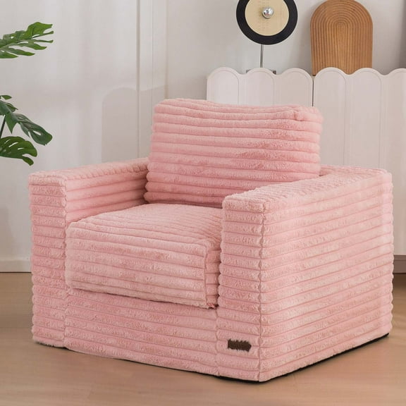 GOODONE Bean Bag Chair,Bean Bag Sofa with Pillows and Armrests,Floor Sofa,Reading Chair,High Elastic Lazy Sofa,Suitable for Bedroom and Living Room,No Assembly Required,Single,Pink