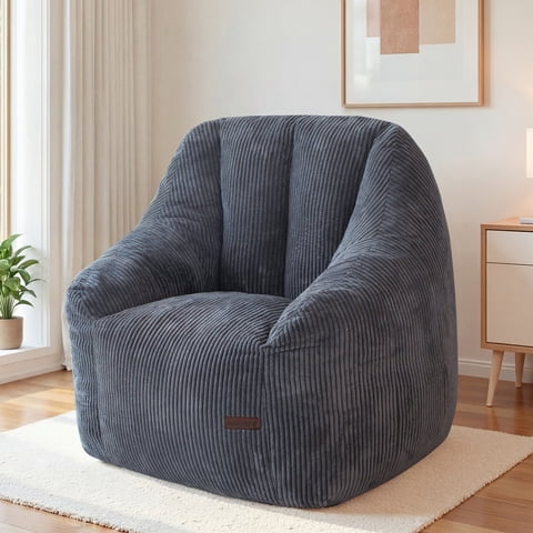 GOODONE Bean Bag Chair,Super Comfy Chair Sofa for Bedroom Living Room,Large Lazy Bean Bag Chair for Gaming,Reading,DGrey