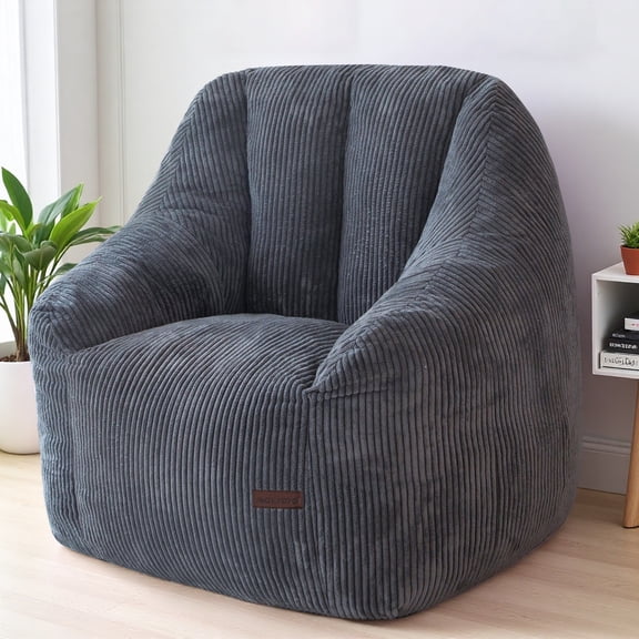 GOODONE Bean Bag Chair,Super Comfy Chair Sofa for Bedroom Living Room,Large Lazy Bean Bag Chair for Gaming,Reading,DGrey