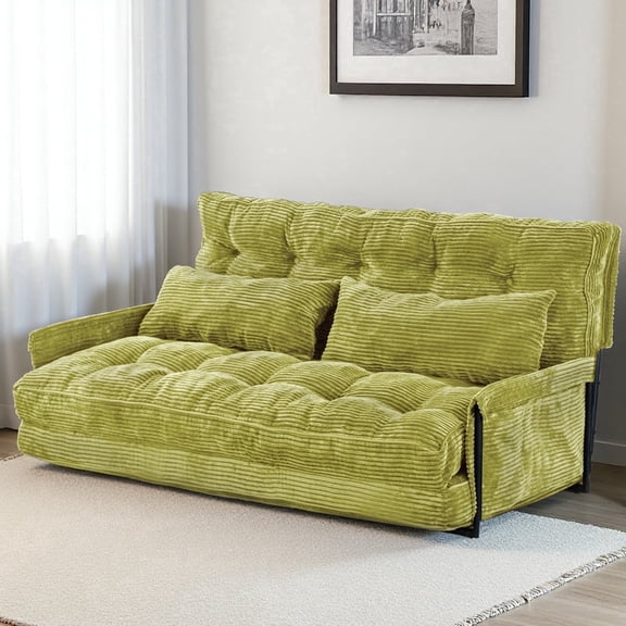 GOODONE Convertible Floor Sofa,Bean Bag Sofa with Pillows,Multifunctional Lazy Sofa with Pillows,Adult Reading Chair,Suitable for Bedroom or Living Room,Green,Loveseat