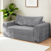 GOODONE Convertible Sofa Bed,Futon Bed for Small Spaces,Folding Lounger 2-in-1 Boneless Sofa with Pillow,Plush Floor Sofa for Living Rooms,No Assembly Required,Grey