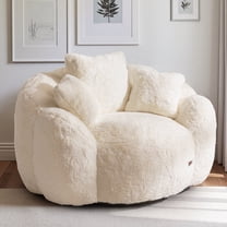 GOODONE Floral Shaped Bean Bag Chair,Oversized Bean bag Sofa with 3 Pillows,Ultra Soft Plush Reading Chair,Floor Sofa Suitable for Living Rooms and Bedrooms,Beige