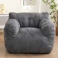 thumbnail image 1 of GOODONE Giant Bean Bag Chairs for Adults,Big Comfy Chair Sofa for Bedroom Living Room, Large Lazy Bean Bag Chair with Pocket Armrests for Gaming, Reading,Grey,L, 1 of 8