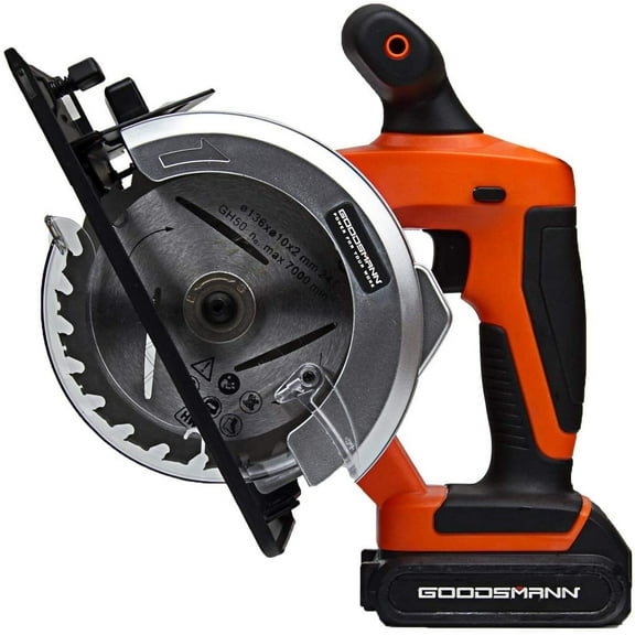 GOODSMANN 18V Cordless Circular Saw with Battery and Blades 2.0 Ah Li-ion Battery and Charger Kit Included 9923-1011-01