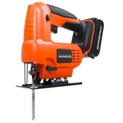 GOODSMANN 18V Cordless Lithium-Ion Jig Saw Machine Corded-Electric Cutter Wood Metal with Powerful 1500 mAh Battery, Variable Speed Control Jigsaw with Adujustable Cutting Angel 9923-1015-01