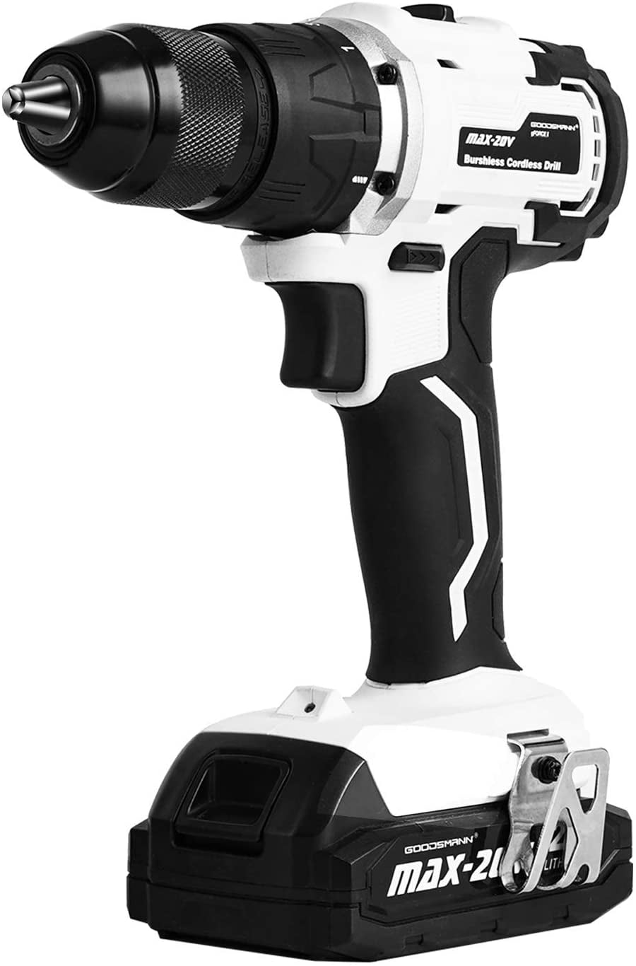GOODSMANN 20V 1/2" Brushless Cordless Compact Drill/Impact Kit Included Battery and Charger 9904-B201-01