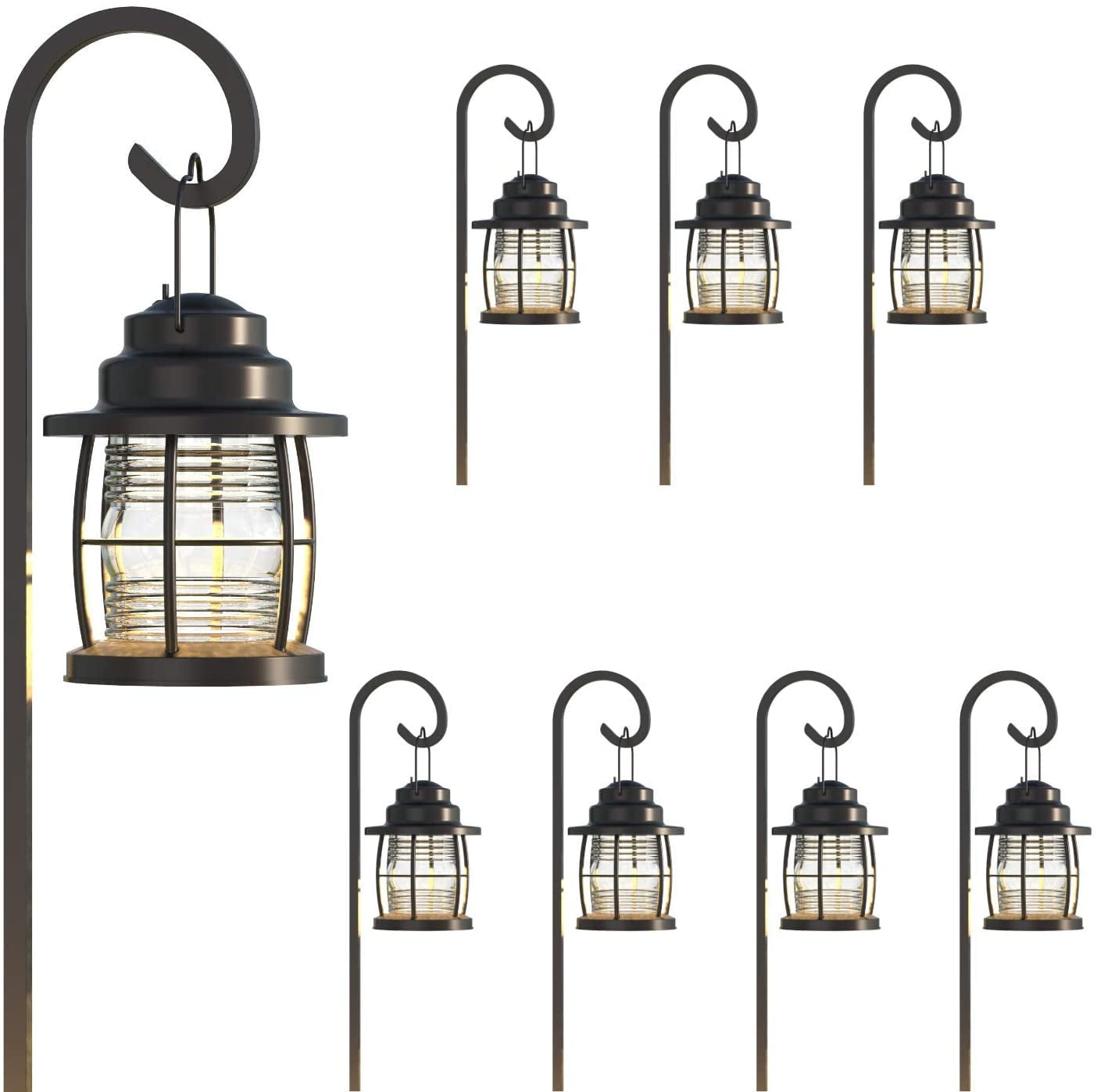 Warm White Metal LED Pathway Lights Multipack with Shepherd Hook