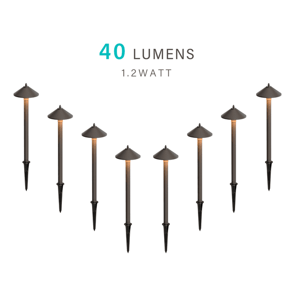 GOODSMANN 8PK Landscape Lighting Low Voltage Path Lights Floodlight Outdoor Lighting with Replaceable G4 LED Bulb 1.2W 40 Lumens 9121-11501-08A