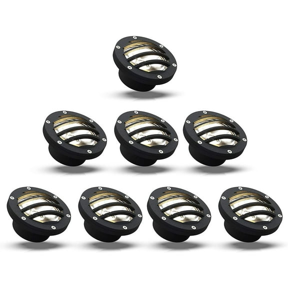 GOODSMANN LED Well Light Low Voltage Landscape Lighting In Ground Lights Outdoor Deck Light 4 Watt 200 Lumens for Garden Yard Pathway (8 Pack) 9920-3500-08