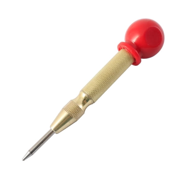 GOODSZON Automatic Center Punch Tool (No Hammer Needed), Spring-Loaded Marking Punch for Drilling, Chrome Vanadium Steel Tip, Knurled Grip, Ball Handle, 5.2 in (132 mm), 1 Count