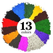 GOODTAKE 13 Colors Concrete Pigment, Unique Iron Oxide Pigment Powder, Concrete Cement Dye Color Pigment for Pastel Tile Paint Concrete Cement Mortar Grout 13 Unique Colors