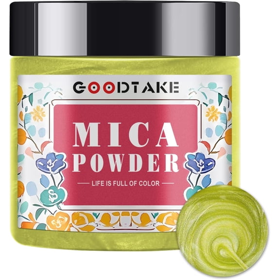 GOODTAKE 2 oz Light Yellow Mica Pigment Powder, Multipurpose Coloring Dye for Handmade Soap, Resin Art, Candle Production, Nail Decoration, Eyeshadow Makeup & Slime Making