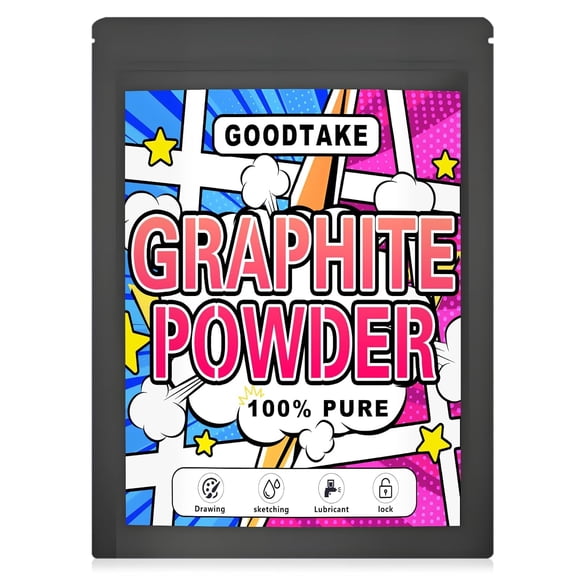 GOODTAKE 2000 Mesh Graphite Powder - 6.5 Micron - Super Ultra Fine Dry Graphite Lubricant for Locks, Bike Chains & Machinery (2 Pounds)
