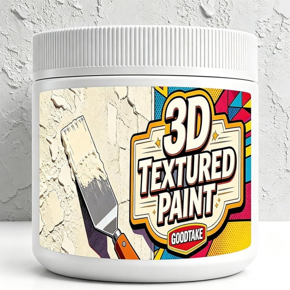 GOODTAKE 3D Textured Paint for Walls - Sandstone Finish, High Durability & Easy DIY Application | Washable, Scratch & Stain Resistant, Fire-Resistant Interior Coating for Accent Walls (White, 16oz)