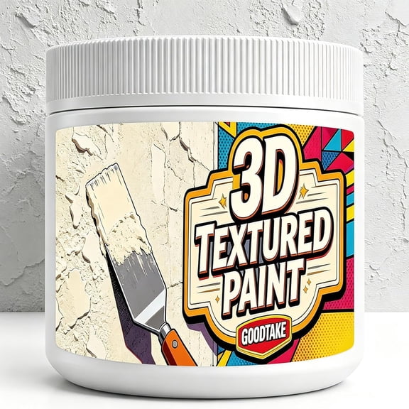 GOODTAKE 3D Textured Paint for Walls - Sandstone Finish, High Durability & Easy DIY Application | Washable, Scratch & Stain Resistant, Fire-Resistant Interior Coating for Accent Walls (White, 1 kg)