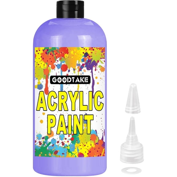 GOODTAKE Acrylic Paint, Purple Color Acrylic Paint Bottle, Rich Pigments, Non Toxic, Paints for Multi Art Surface, Beginners Painting on Rocks Crafts Canvas Wood Ceramic (Purple, 7 Fl Oz)