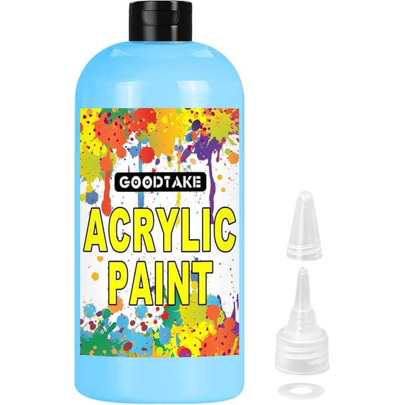 GOODTAKE Acrylic Paint, Sky Blue Color Acrylic Paint Bottle, Rich Pigments, Non Toxic, Paints for Multi Art Surface, Beginners Painting on Rocks Crafts Canvas Wood Ceramic (Sky Blue, 7 Fl Oz)