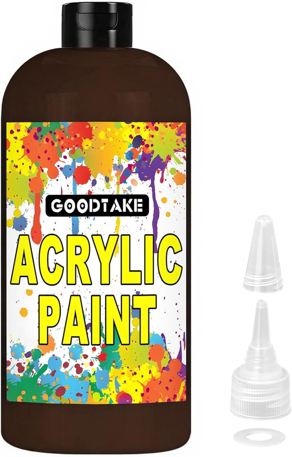 GOODTAKE Brown Acrylic Paint, Large Bulk (17 oz,500 ml) Craft Paints for Art Supplies, Canvas, Rocks, Wood, Leather, Fabric, Stone, Ceramic, Non Toxic Paints (Brown, 17 Fl Oz)