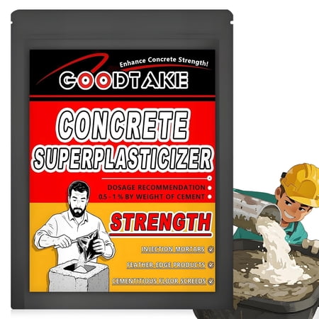 GOODTAKE Concrete Super Plasticizer, Concrete Admixture, High Range Water Reducer - Super plasticizer Cement Additive for Superior Strength, Workability (White, 16 oz)