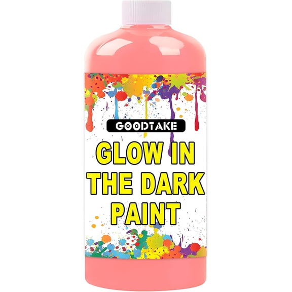 GOODTAKE Glow in Dark Paint - Vibrant Luminous Neon Paint | Blacklight UV Reactive | Water-Based & Quick Dry | Perfect for Halloween, Signs, Art Projects (Baby Pink, 4 Fl Oz)