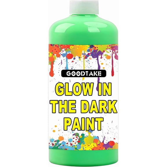 GOODTAKE Green Glow Paint - High Intensity Glow in Dark Paint | Blacklight Reactive Neon UV Paint's | Non-Toxic for Walls, Models & DIY Night Projects (Green, 4 Fl Oz)