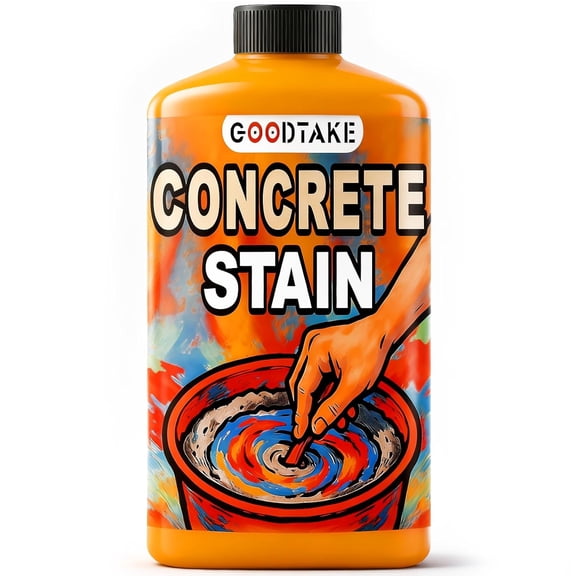 GOODTAKE Liquid Cement Color 10 oz, Water-Based Concentrated Dye Colorant Pigment, Odorless Non-Toxic for Concrete, Mortar, Grout, Gypsum & Tint Stain, Turmeric
