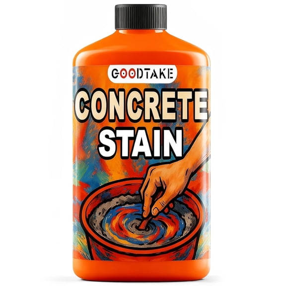 GOODTAKE Liquid Concrete Cement Dye (3.5 oz) Concentrated Cement Color Pigment for Concrete Mix, Mortar, Gypsum, Grout Dye & Stain Colors (Orange Red, 3.5 oz)