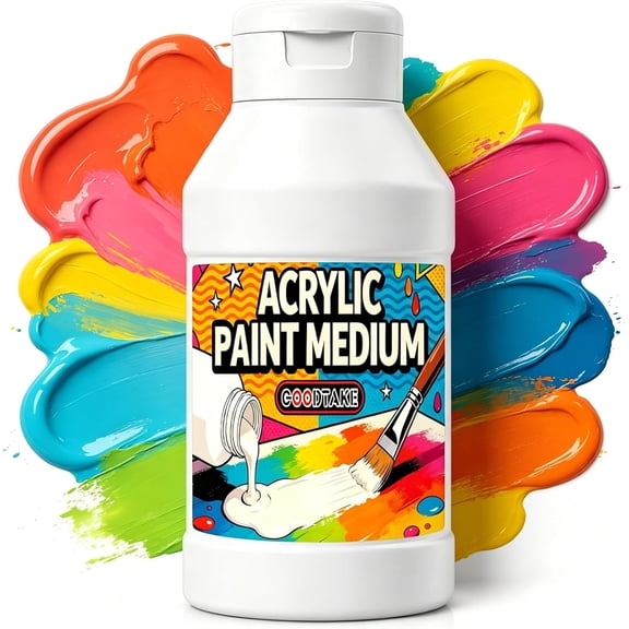 GOODTAKE Matte Medium for Acrylic Paint - for Even Matte Finish, Improves Flow & Extends Color, 135ml (4.6 Fluid Ounce) Acrylic Medium