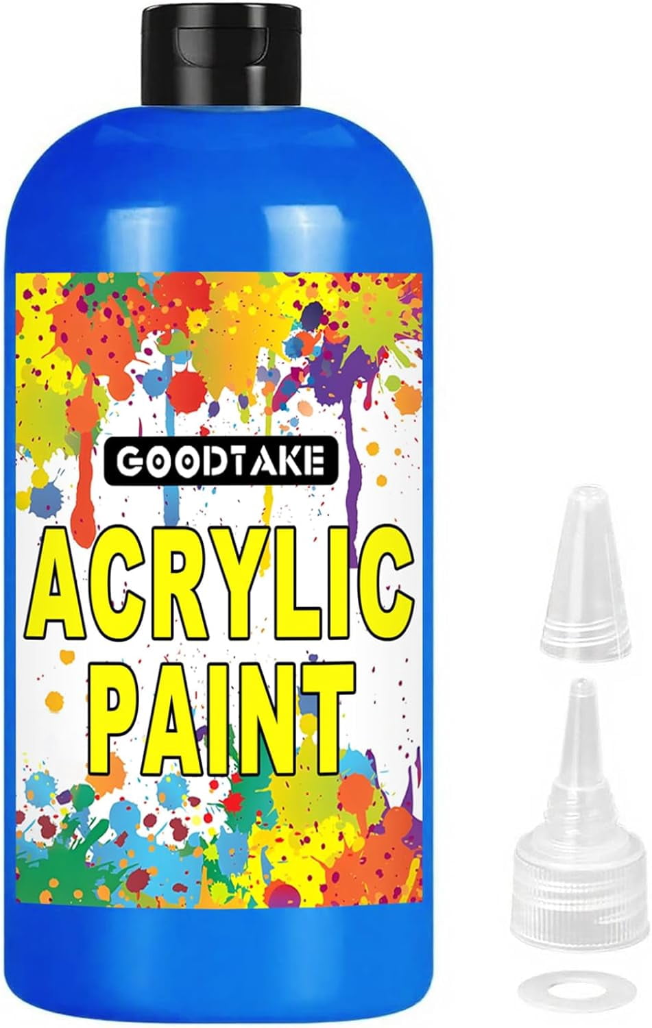 GOODTAKE Navy Blue Acrylic Paint Large Bottle 500ml / 17oz, Craft Paints for Art Supplies Canvas, Rocks, Wood, Fabric, Ceramic, Non Toxic Paint (Navy Blue, 17 Fl Oz)