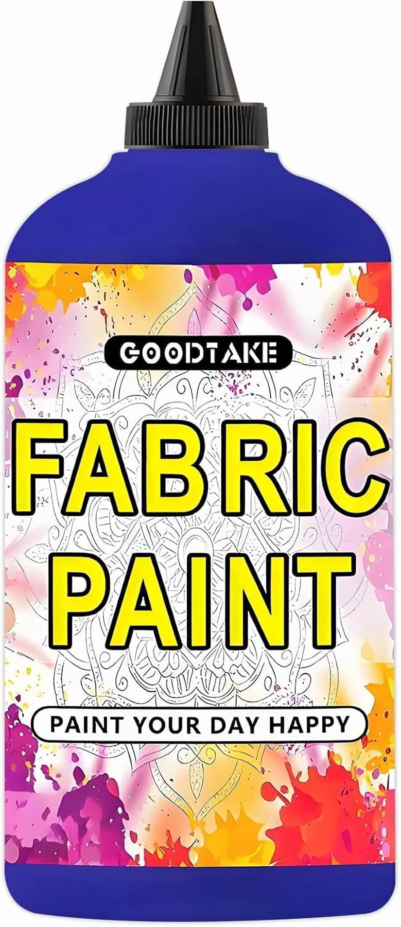 GOODTAKE Navy Blue Fabric Paint, 35 Fl.Oz (1 Liter) Bulk Canvas Paint For Clothes, Leather, Paper, Wood Art Paint's - Extra Large Capacity Lightfast & Vibrant Textile Paints (Navy Blue, 35 Fl Oz)