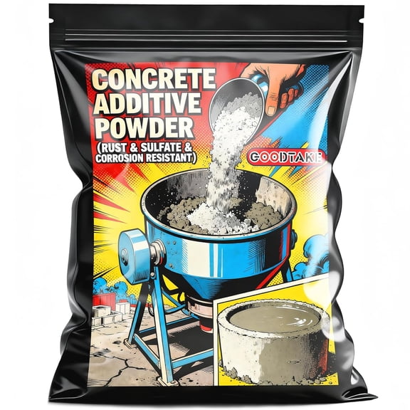 GOODTAKE Powdered Concrete Rust & Sulfate & Corrosion Resistant Admixture - 16 oz Concrete Additive Powder, Resists Rust, Sulfates, for Foundations, Underground Pipes, Driveways & Marine Structures