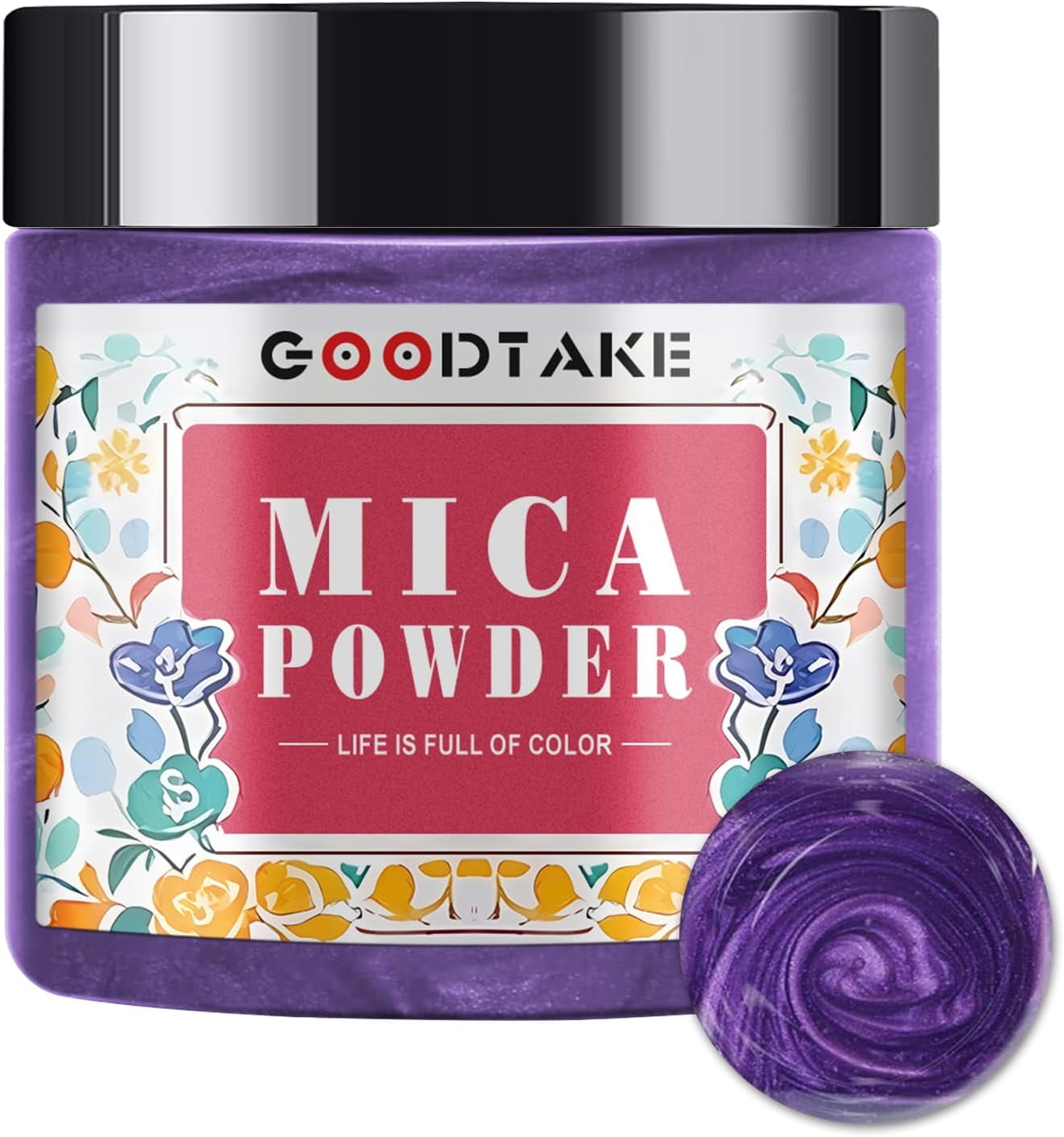 GOODTAKE Purple Mica Powder for Resin | Resin Color Pigment | Mica Powder for Soap Making, Candle Making, Bath Bomb, Slime Pigment - Pure Natural (Purple, 4 oz)